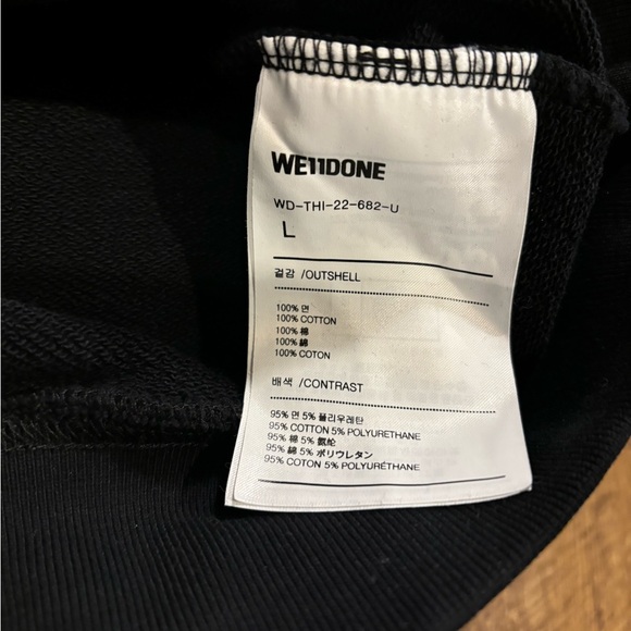 WE11DONE WE11DONE - REFLECTIVE LOGO PULLOVER IN BLACK - Picture 3 of 6